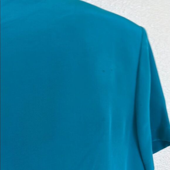 Valerie Dresses- pure silk Teal Dress with Fringe Shawl- Size 8 - Picture 12 of 14